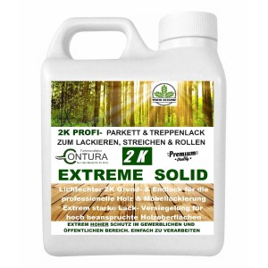 Contura 2K Parkett & Treppenlack mit Härter Extreme Solid Holzlack Möbellack Matt 5 Liter
