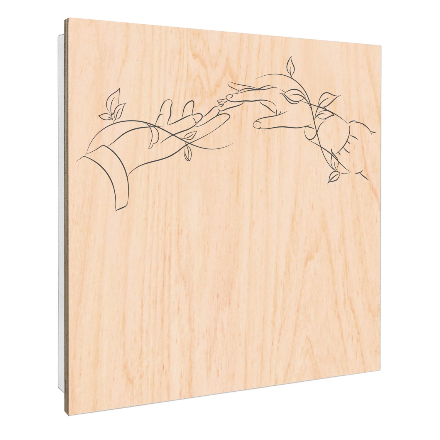 Banjado Schlüsselkasten mit Holzfront 30x30cm Weiß Scharnier Links 50 Haken günstig online kaufen