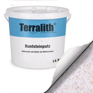 Terralith Buntsteinputz Mosaikputz 1mm 14 kg BSP1099 Weiss Braun
