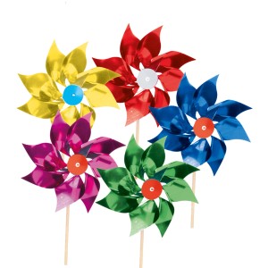 Bunte Windmühle XL Metallic, Ø 27cm, für Garten und Balkon.