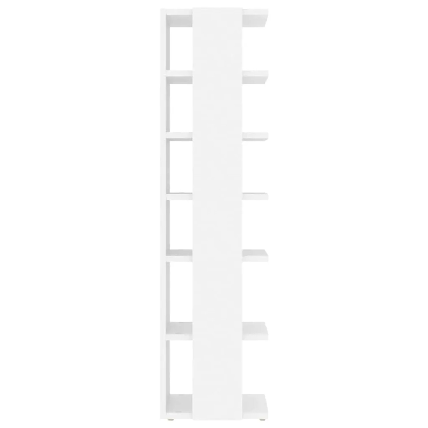 Weißer Schuhschrank vidaXL mit 6 Fächern aus Holzwerkstoff, 27,5x27x102 cm.