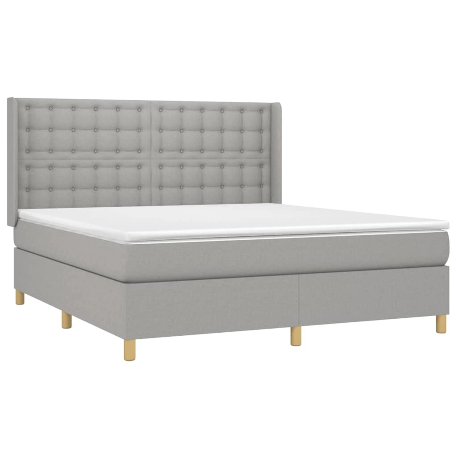 vidaXL Boxspringbett mit Matratze & LED Hellgrau 160x200 cm Stoff 3139205 günstig online kaufen