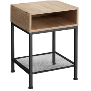 Tectake Nachttisch Harlow Industrial Style Holz und Stahl  40 50 x 40 50 x 59 cm Industrial Holz Hell  Eiche Sonoma