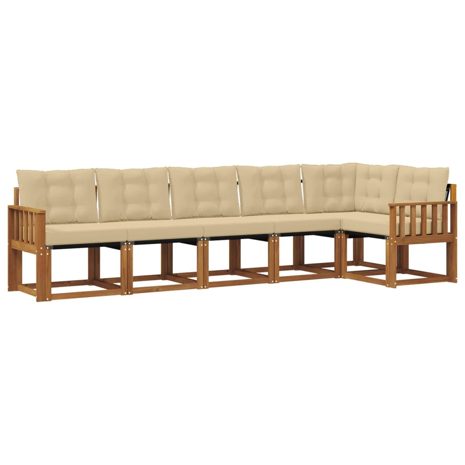 vidaXL Outdoor-Sofagarnitur mit Kissen 6-Tlg Natur und Beige 3368712