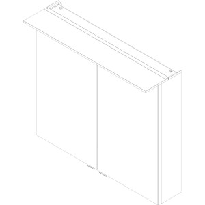 Fackelmann Spiegelschrank B.Perfekt Asteiche, 80 cm breit, mit Softclose-Türen.