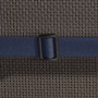 Detailaufnahme: Dunkelblaue Beautissu Flair HL Gartenstuhlauflage mit Befestigungsband.