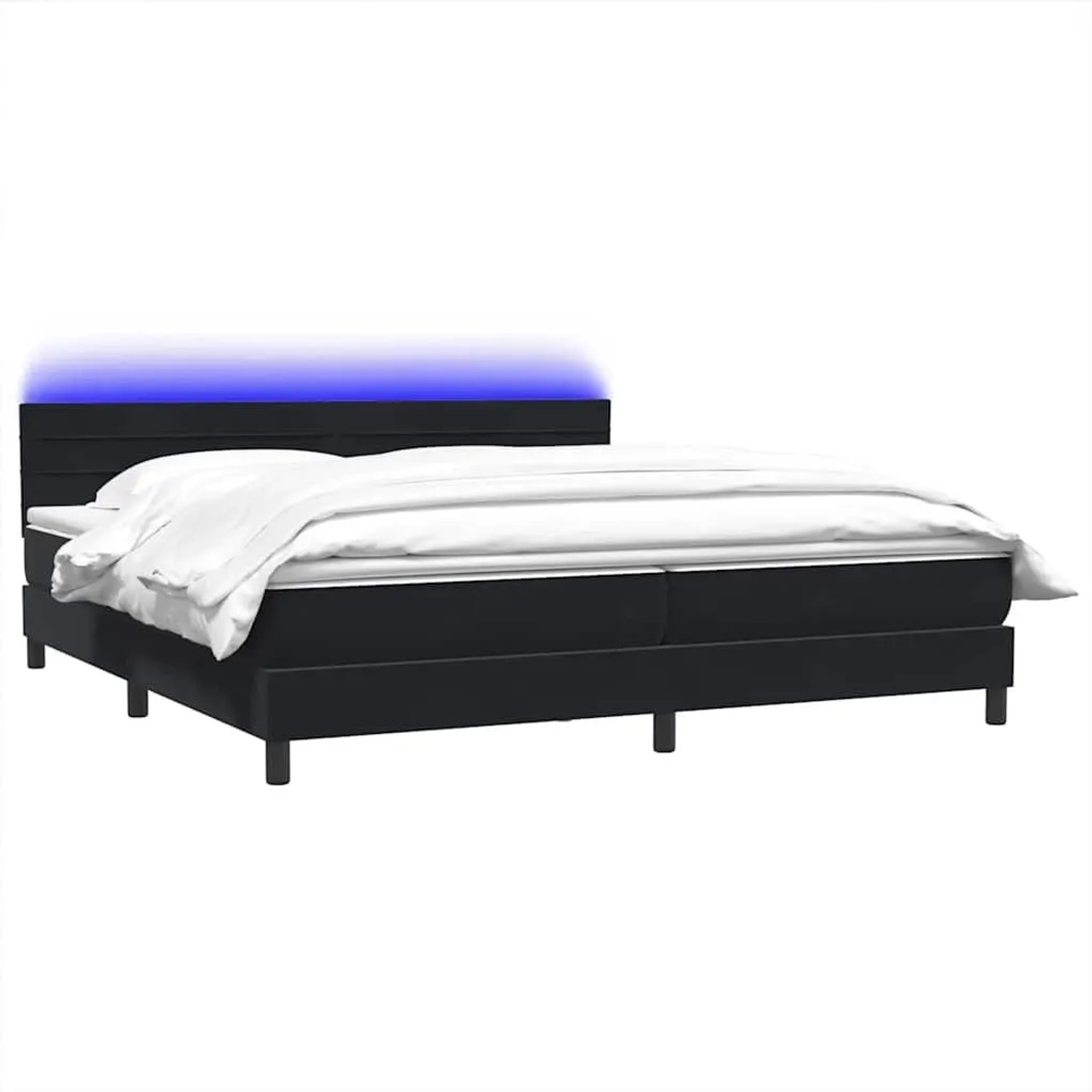 vidaXL Boxspringbett mit Matratze & LED Schwarz 180x210 cm Samt 3316991 günstig online kaufen
