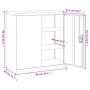 Weißer vidaXL Aktenschrank aus Stahl, 90x40x90 cm, mit zwei Einlegeböden und abschließbarer Tür.