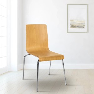 DELUKE Besucherstuhl GENEVA Holz Natura 49x49x85cm Konferenzstuhl Wartezimmerstuhl Bürostuhl