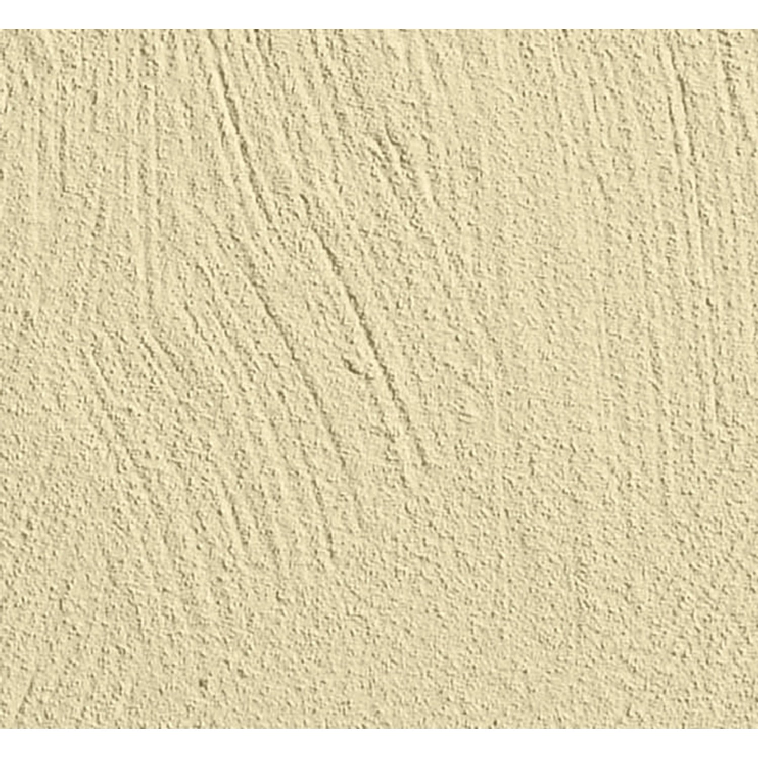 Nahaufnahme: Wand mit Knauf Compact Color Sand Putz, sandfarben, strukturierte Oberfläche.