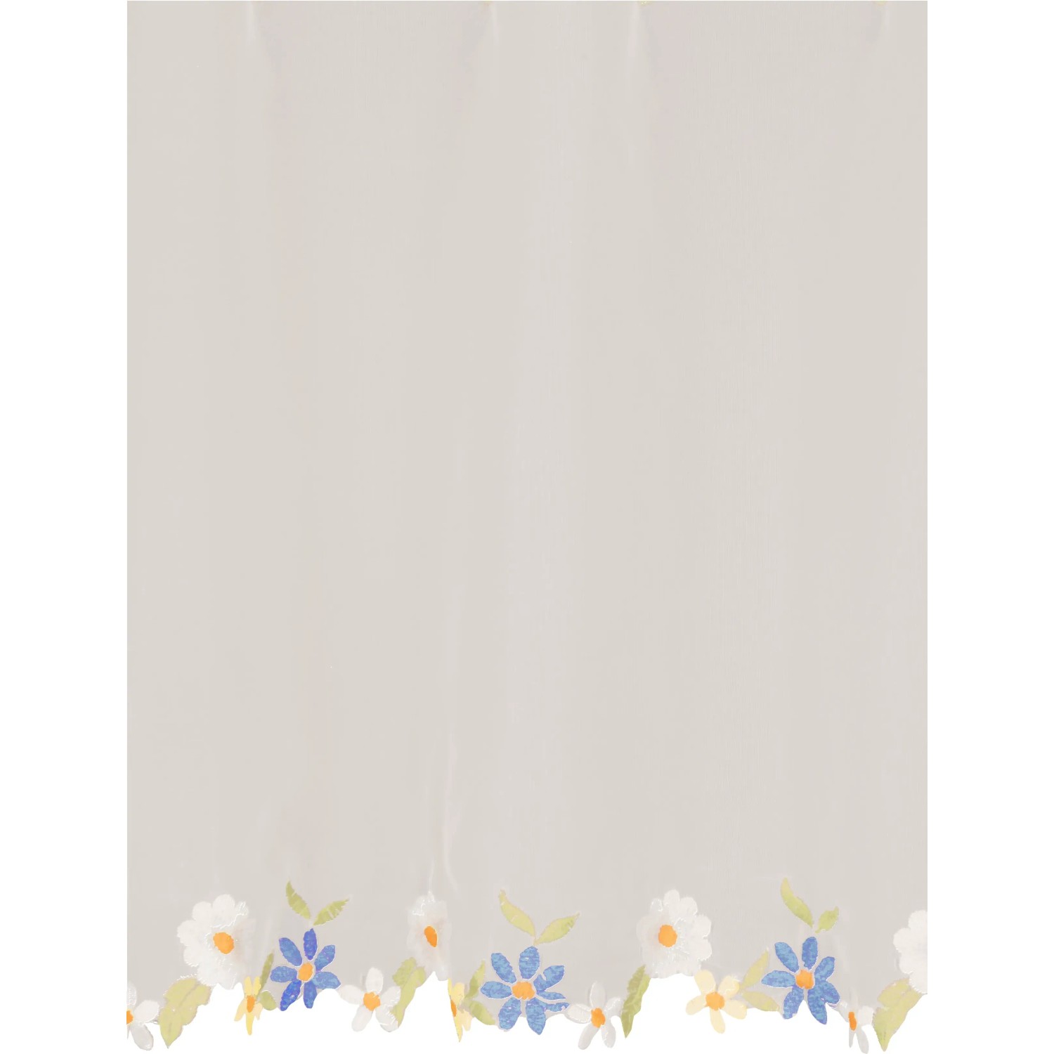 Neusser Collection Panneau Olivia, 45x135 cm, weiß-blau, mit floralem Muster für Fenstervorhänge.