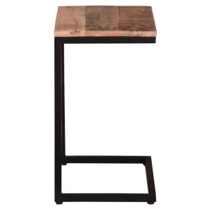 GarWoh Beistelltisch Materos aus Mango mit schwarzem Metallgestell, 40x30x70 cm.
