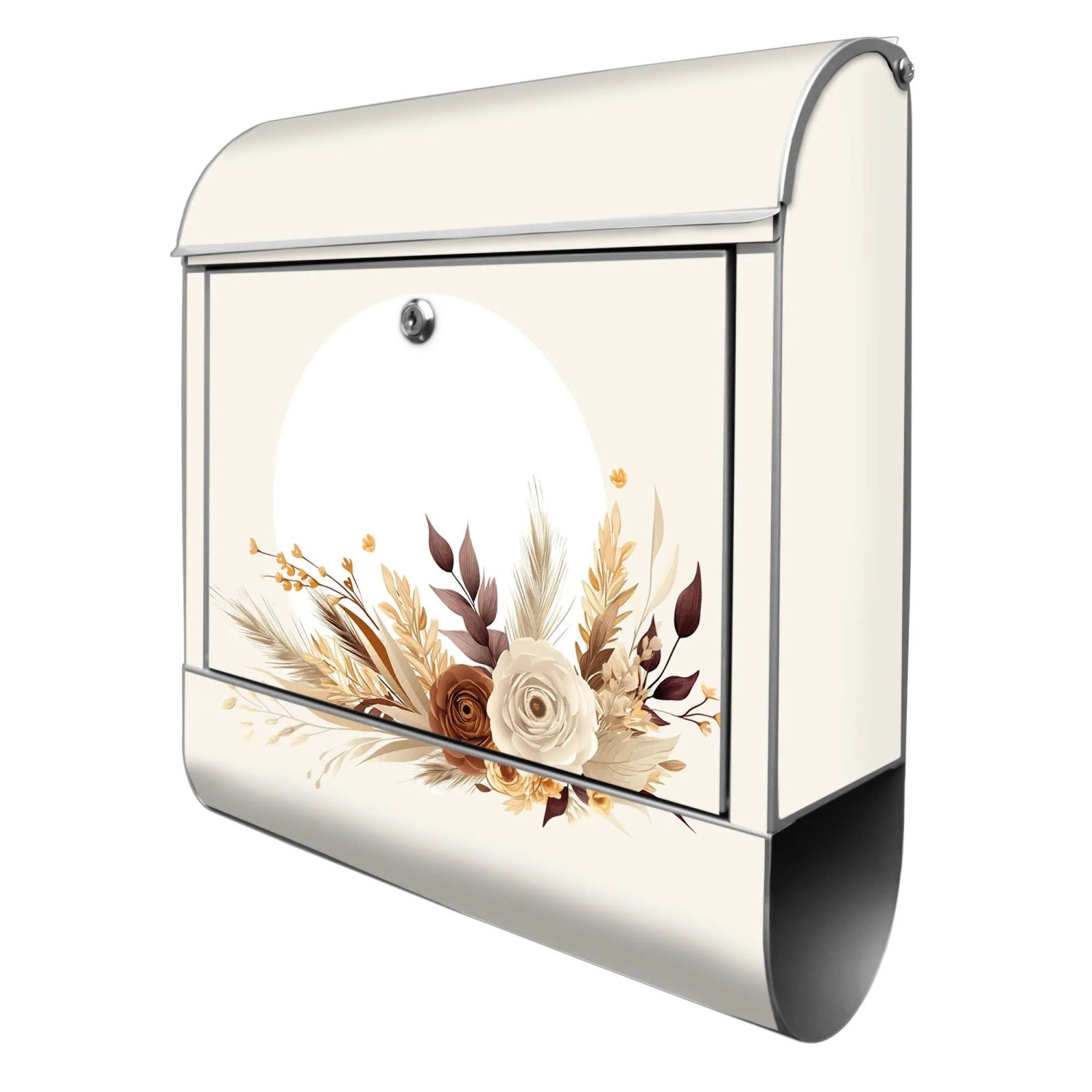 Banjado Design Briefkasten Silber Pulverbeschichtet 39x47x14cm 2 Schlüssel günstig online kaufen