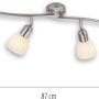 Stahlfarbener Just Light Spot Karo mit vier Leuchten, 90x21 cm, für E14 Leuchtmittel.