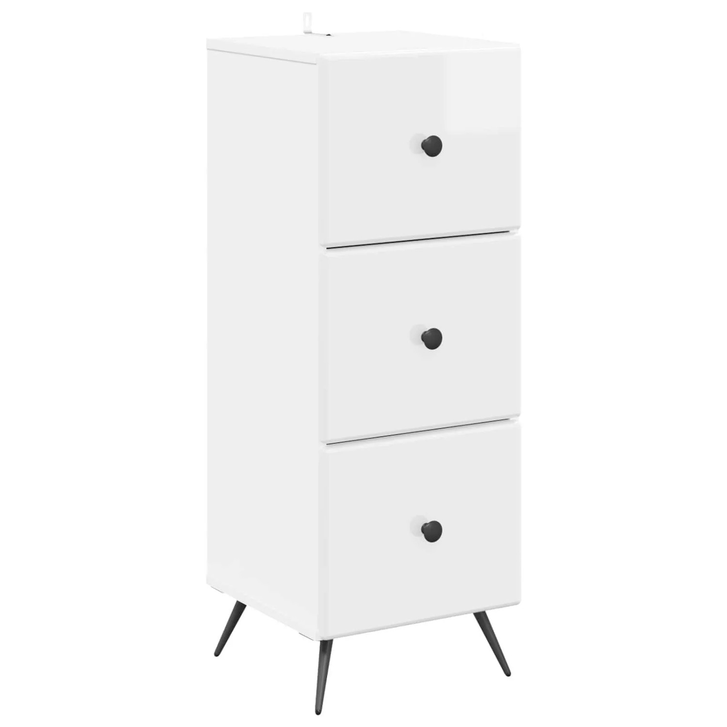 vidaXL Schubladenschrank Hochglanz Weiß 33 x 34,5 x 90 cm 895539