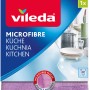 Vileda Mikrofaser Allzwecktuch 2in1, lila. Das Tuch hat zwei Seiten für unterschiedliche Reinigungsaufgaben.