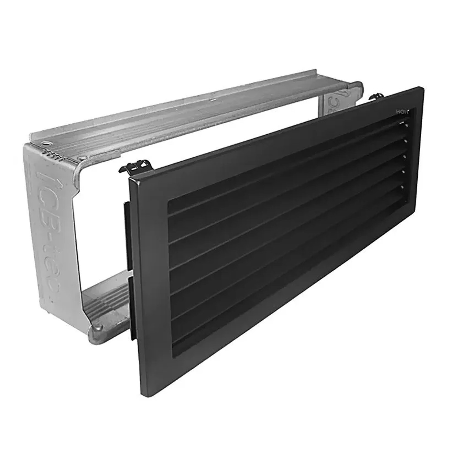 Häusler Kaltluftgitter KG 4515 S Lüftungsgitter Schwarz 450 x 150mm Abluftgitter