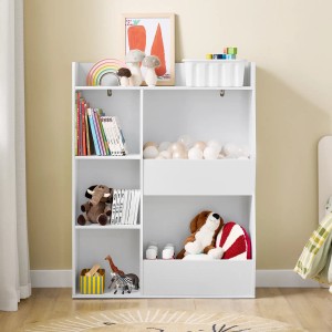 Weißes SoBuy Bücherregal/Kinderregal mit 5 offenen Fächern und Ablage. Ideal zur Aufbewahrung von Spielzeug und Büchern.