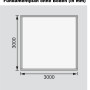 Fundamentplan für Karibu Holz-Gartenhaus Timra, 300x300 cm, ohne Boden.