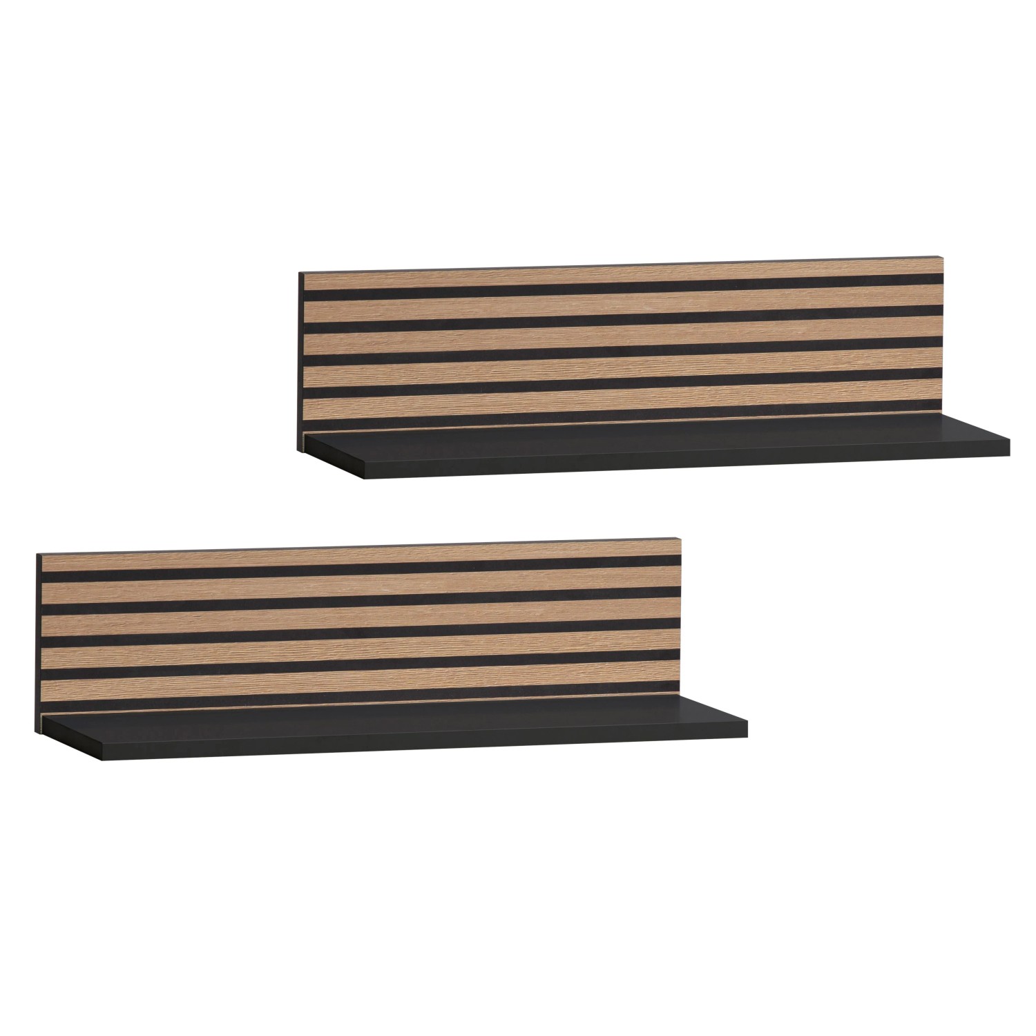 Schildmeyer Regal-Set Ryker 60 cm x 15,7 cm x 17,3 cm Schwarz-Braun 2-tlg.