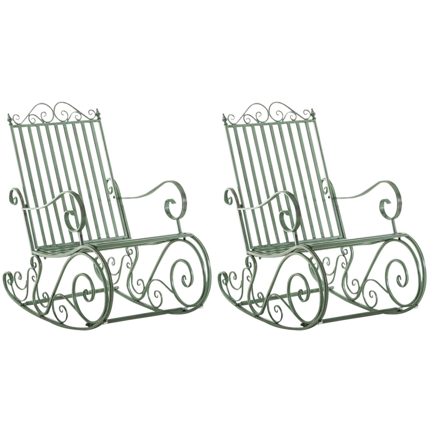 CLP 2er Set Schaukelstühle Smilla Antik-Grün