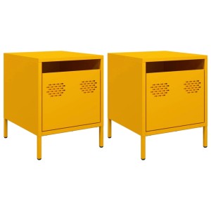 vidaXL Nachttische 2 Stk, Senfgelb 35x39x43,5 cm Stahl 851251
