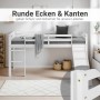 Homestyle4u Kinderbett 90x200 mit Lattenrost und Rutsche in Weiß 2254_6