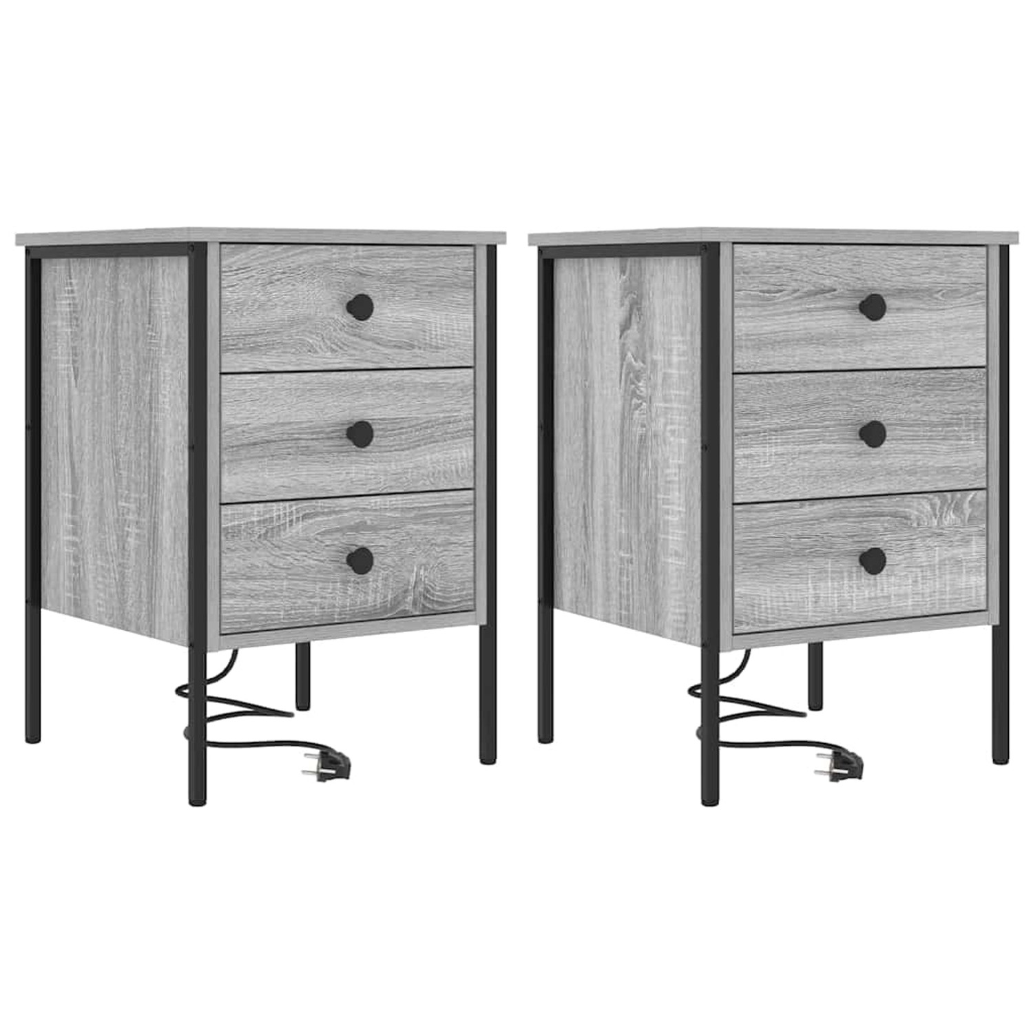 vidaXL Nachttisch 2 Stk Grau Sonoma 42 x 41 x 61 cm Holzwerkstoff 859487 günstig online kaufen