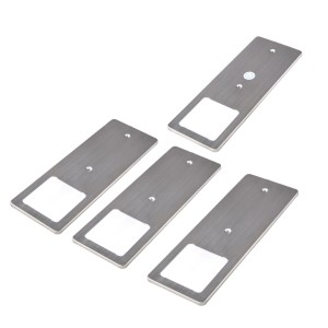 4er Set kalb LED Unterbauleuchten, dimmbar, Edelstahl gebürstet, Küchenleuchten mit Schalter, warmweiß.