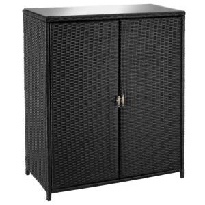 Tectake Aluminium Gartenschrank Monza Wetterfest und Uv Beständig Starkes Magnetschloss  75 kg Belastbarkeit  40 50 x 84 50 x 103 50 cm Schwarz