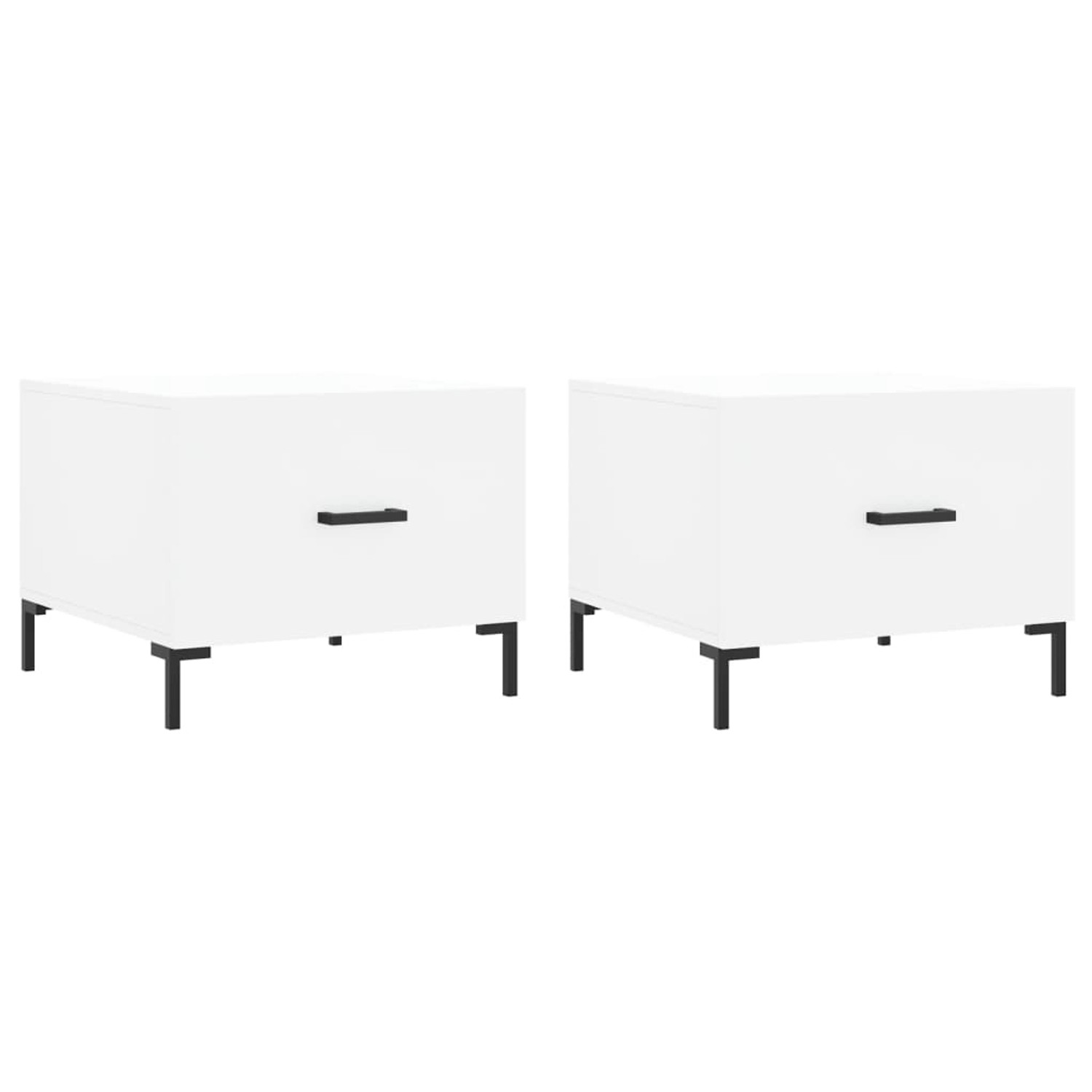 vidaXL Couchtische 2 Stk Weiß 50x50x40 cm Holzwerkstoff 829397