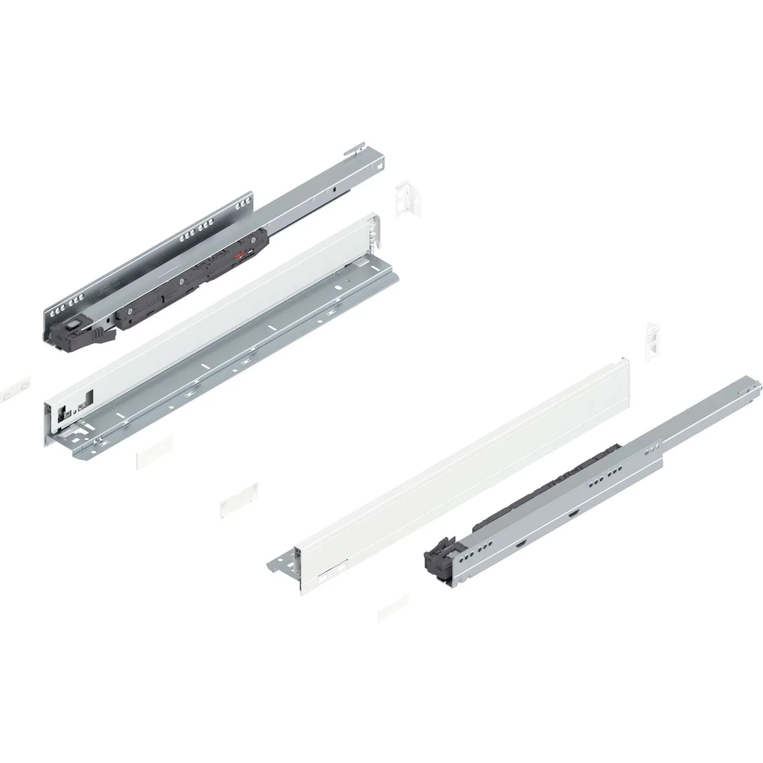 Blum Legrabox Pure Set Höhe N Tip-On Vollauszug 550 mm 40 kg Seidenweiß 1 Paar