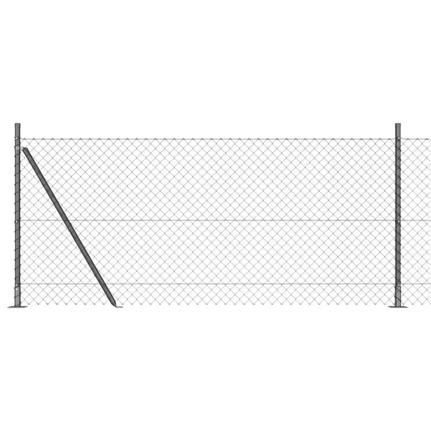 vidaXL Zaunpfosten Grau 10 x 1 m 40 x 40 mm Maschen Stahl und PVC 3351257 günstig online kaufen