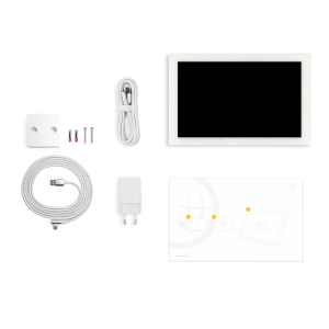 WetterOnline WetterDisplay wetteronline home inkl. Wandmontage-Set Wetterstation WLAN Touch-Bildschirm HD-Farbdisplay Wandhalterung mit Kabel 2m Weiß