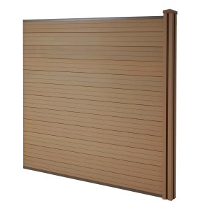 MCW WPC-Sichtschutz Savoie Erweiterungselement in Teak: Windschutz Zaun für Garten & Terrasse.