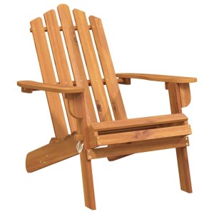 Adirondack-Gartenstuhl aus massivem Akazienholz mit Naturöl-Finish, klappbar. Bequemer Holzstuhl für Garten & Terrasse.