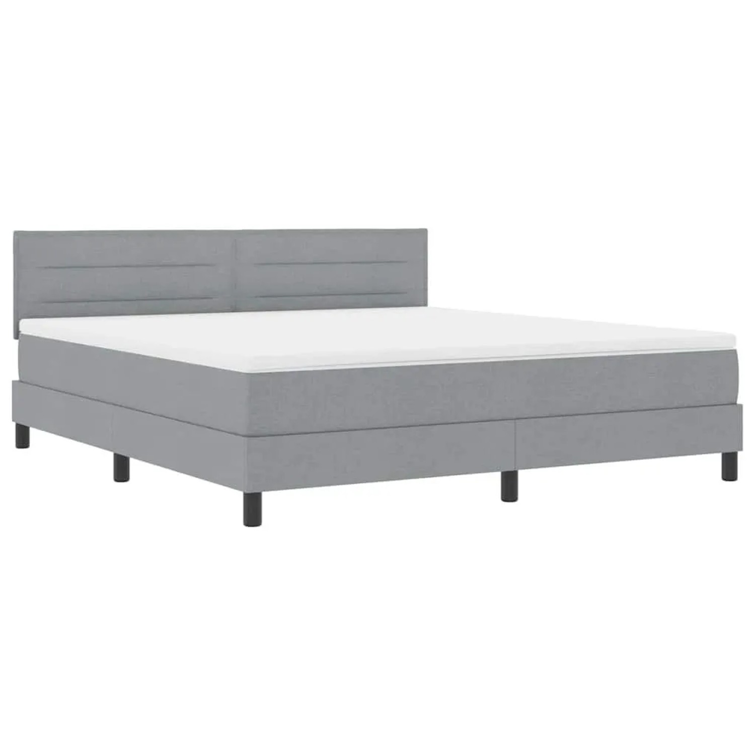 vidaXL Boxspringbett mit Matratze Hellgrau 180 x 200 cm Stoff 3342149