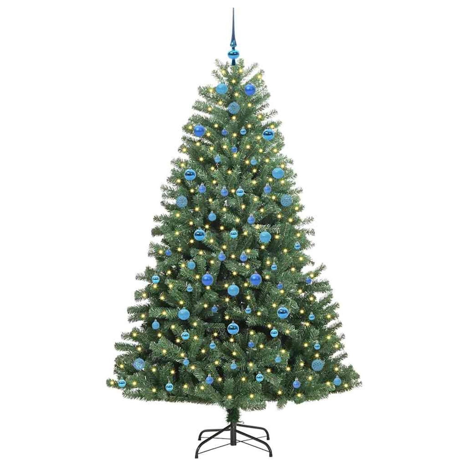 vidaXL Künstlicher Klappbarer Weihnachtsbaum mit 300 LEDs Grün 210 cm 3395503
