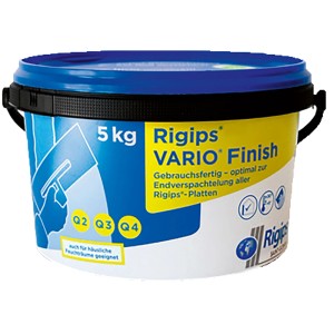Eimer Rigips Vario Finish Spachtelmasse, 5 kg, gebrauchsfertig für Gipskartonplatten.
