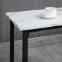 HOMCOM Bartisch: weiße Platte in Marmoroptik, schwarze Stahlbeine. Modernes Bartisch-Set für 2 Personen.