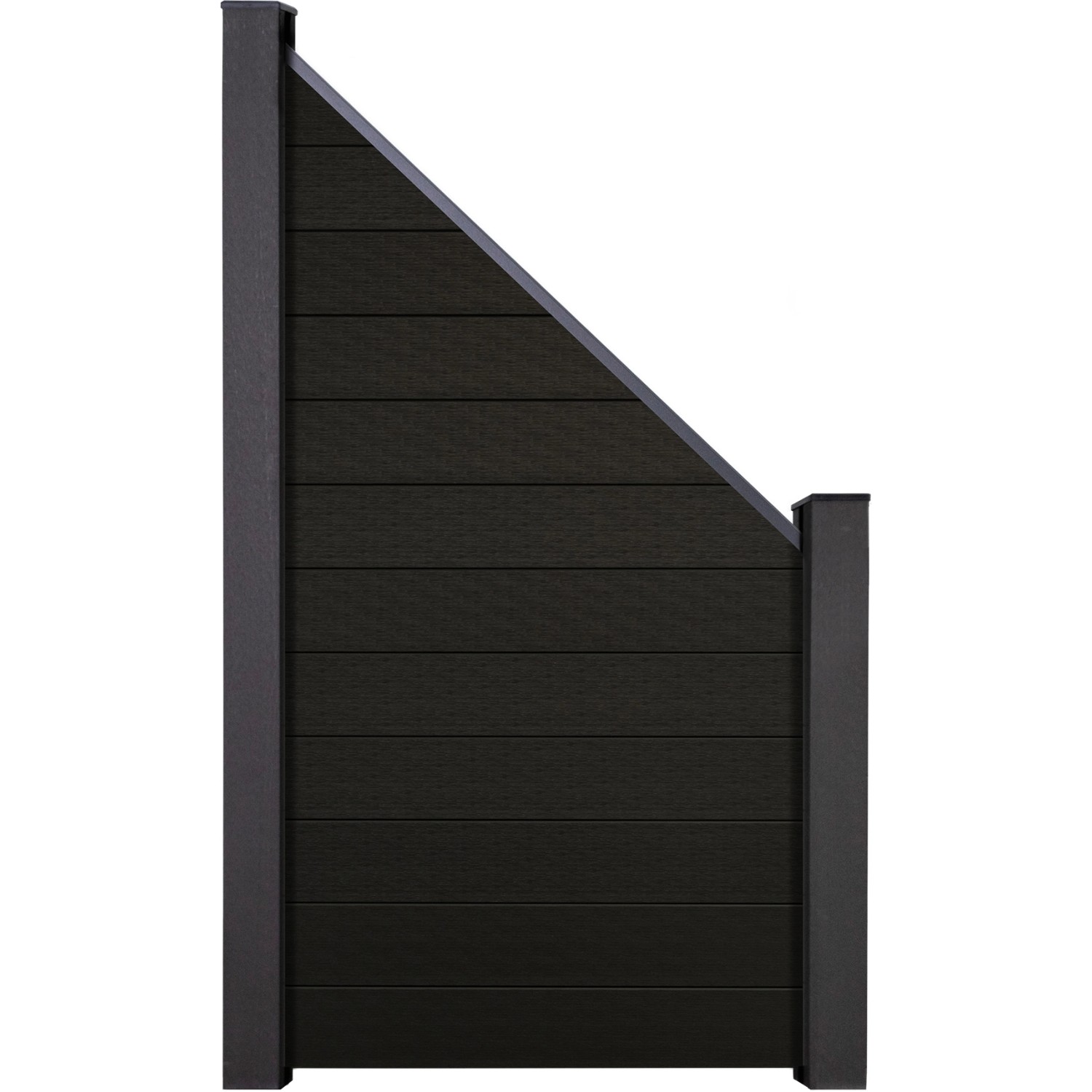 GroJa Solid Steckzaun Schräg schmal 90 cm x 180/90 cm Schwarz