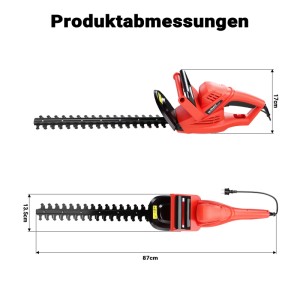 Wiltec Elektrische Heckenschere 520W Heckensäge Strauchschere Freischneider