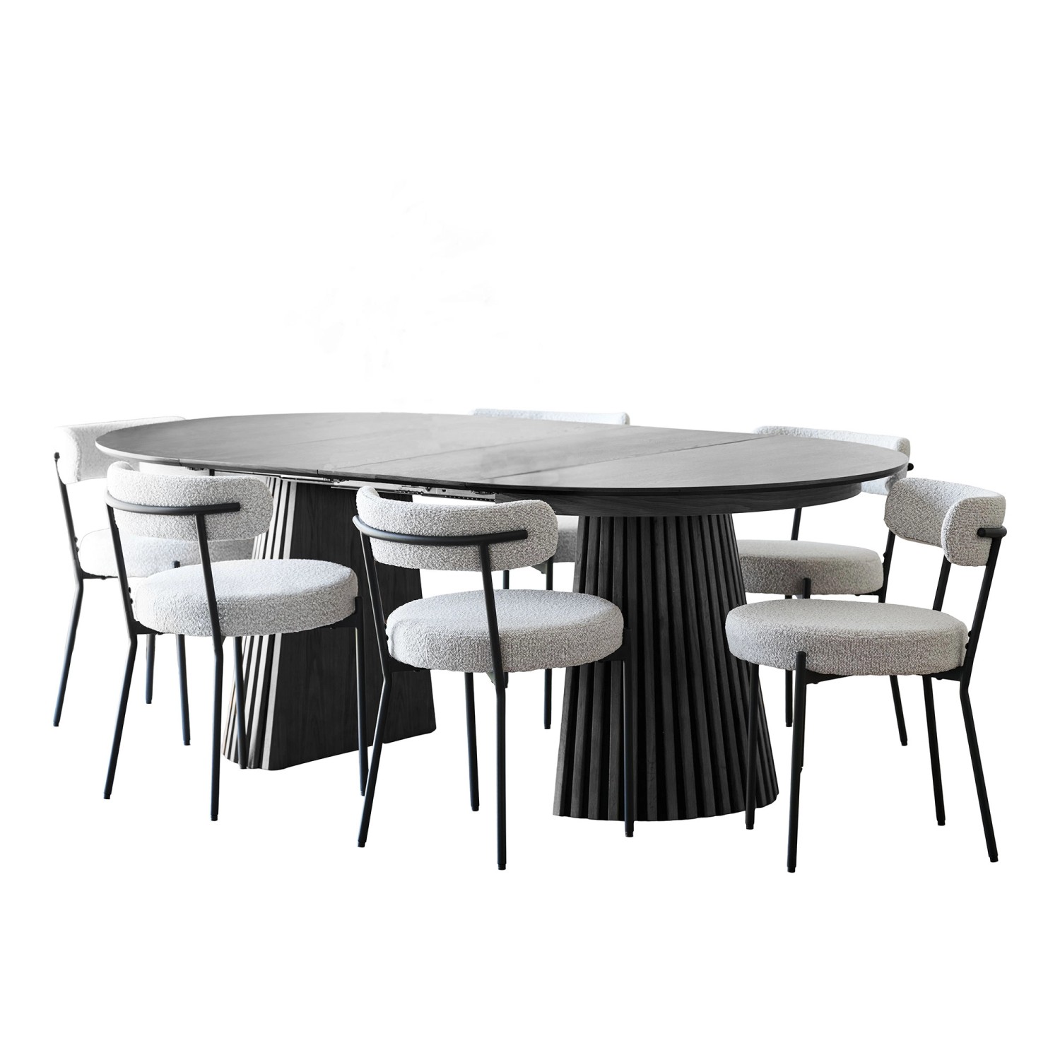 ebuy24 Tokyo Essgruppe Esstisch inkl 2 Einlegeplatten Ø120x120-160-200 cm S günstig online kaufen