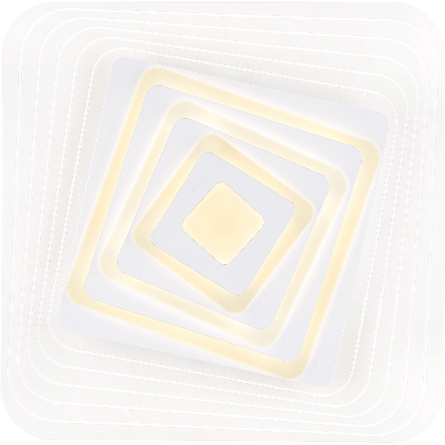 Moderne, dimmbare LED Deckenleuchte Jocelyn, 50 cm, Weiß, mit Farbwechsel und Smart Home Funktion.