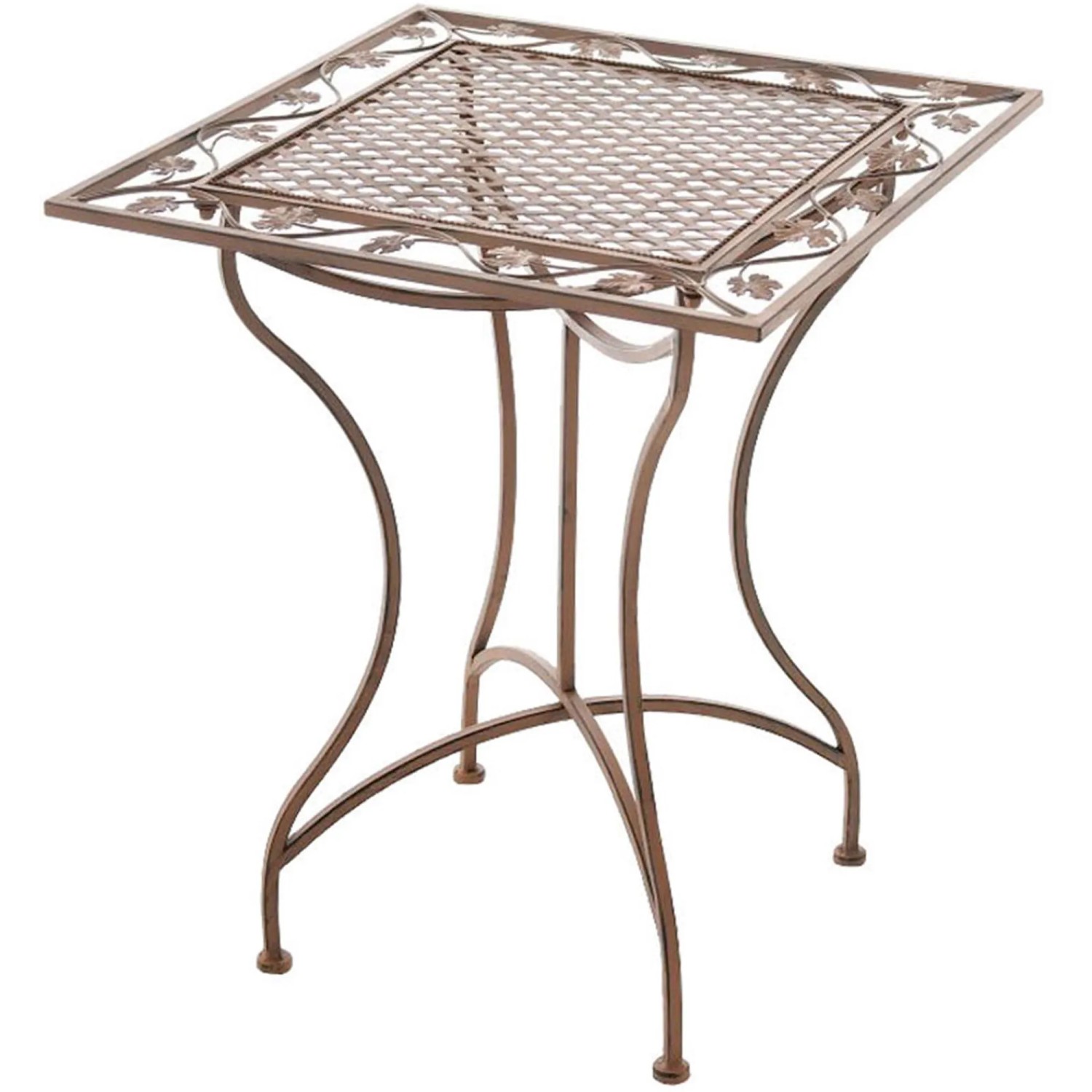 DELUKE Gartentisch FINN Vintage 60x60x72cm Metall Antik-Braun Balkontisch Outdoor-Tisch Klein