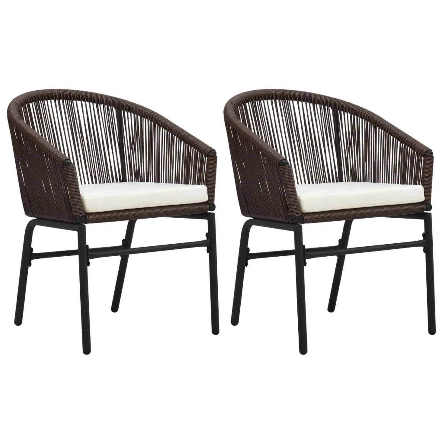 Furnicato Gartenstühle 2 Stk Braun Pe-rattan