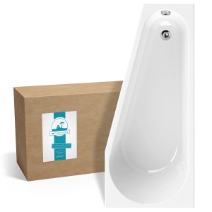 Calmwaters Raumsparwanne Essential Small, 160x70 cm, Acryl, linke Ausführung.