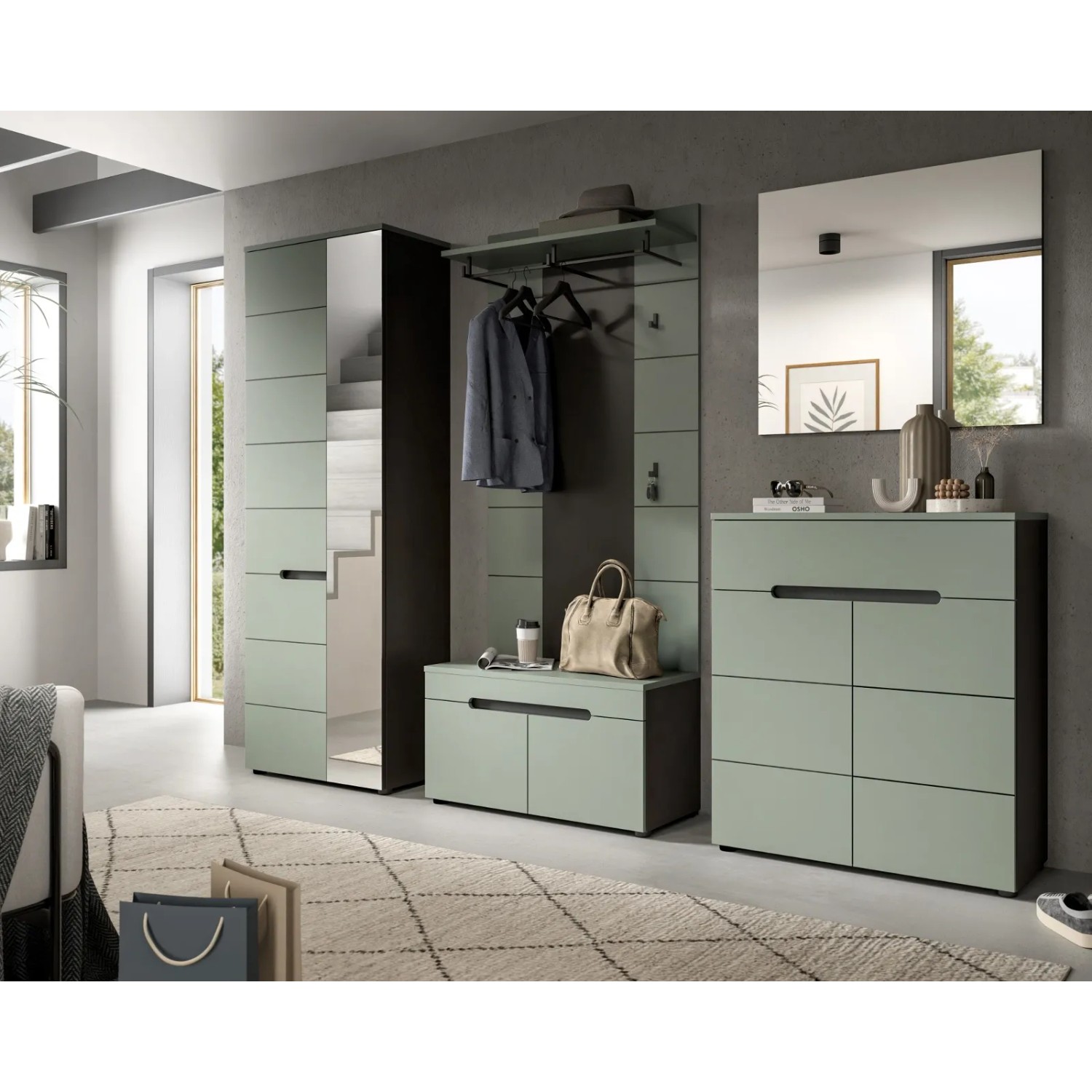 Inn.Furn Schuhkommode in Salbei und Grau 80 cm Cooper_8