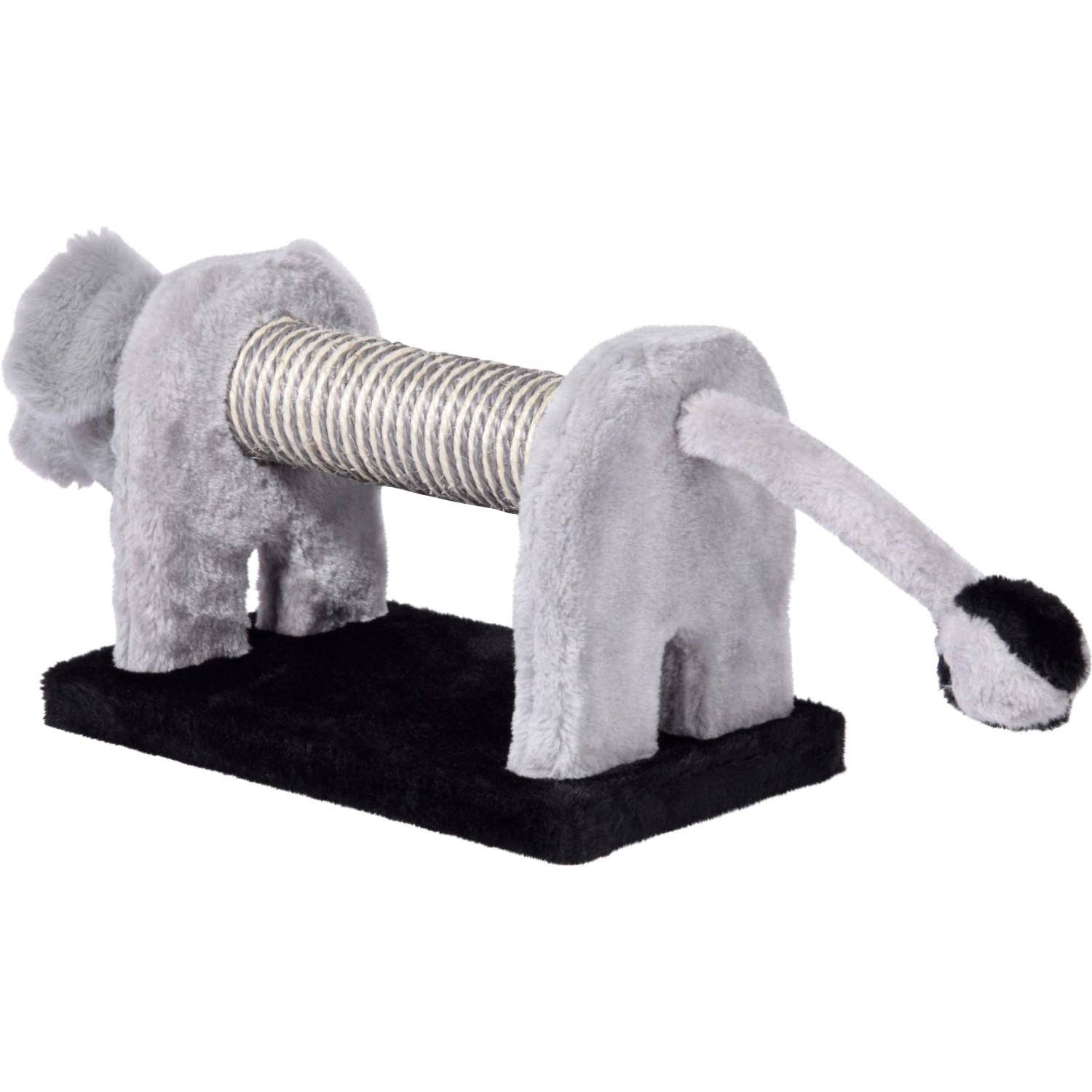 Kratzbaum-Set: 3 Kratztiere (Zebra, Elefant, Löwe) mit Sisal-Rolle und Plüschdetails für Katzen.