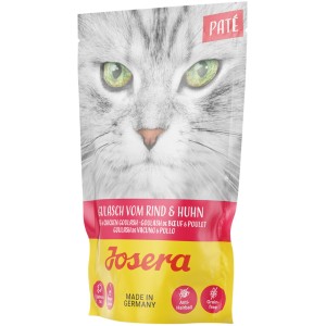 Josera Katzen-Nassfutter Pate Gulasch, Rind & Huhn, 85g Beutel. Katzenfutter mit Rind und Huhn.